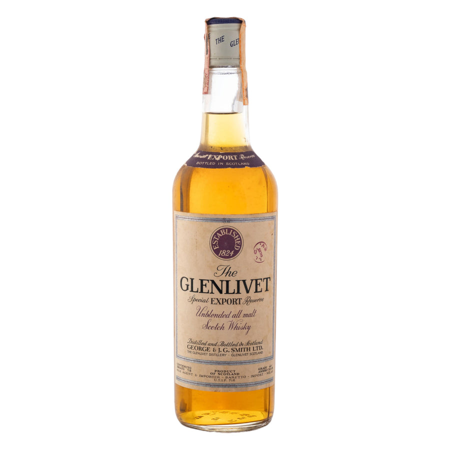 The Glenlivet Special Export Reserve Unblended Malt Scotch Whisky 1970s - Rue Pinard
