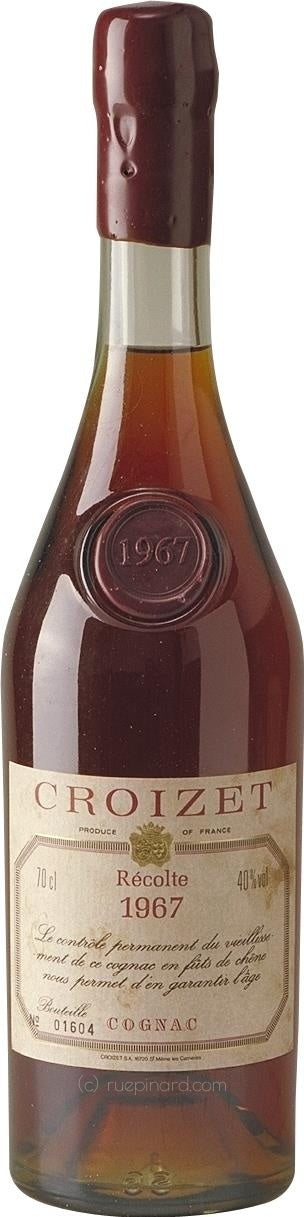 1967 B. Léon Croizet Cognac, Grande Champagne Récolte, Bottle No. 01692 - Rue Pinard