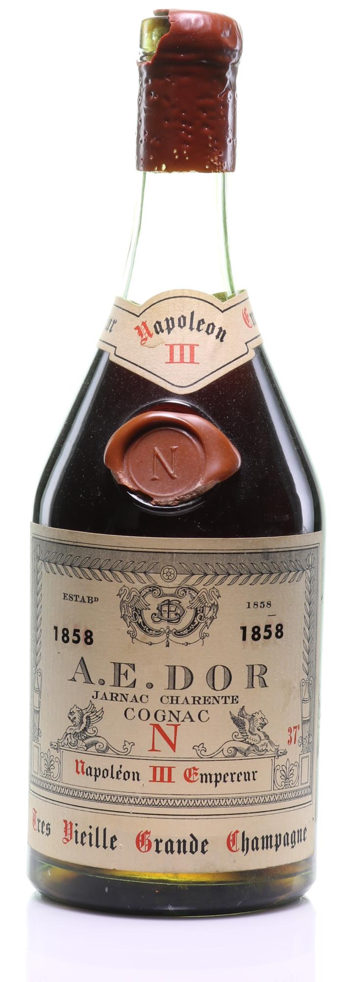 1858 A.E. Dor Tres Vieille Reserve No. 4 'Napoleon III Empereur' Grande Champagne Cognac Vintage - Rue Pinard