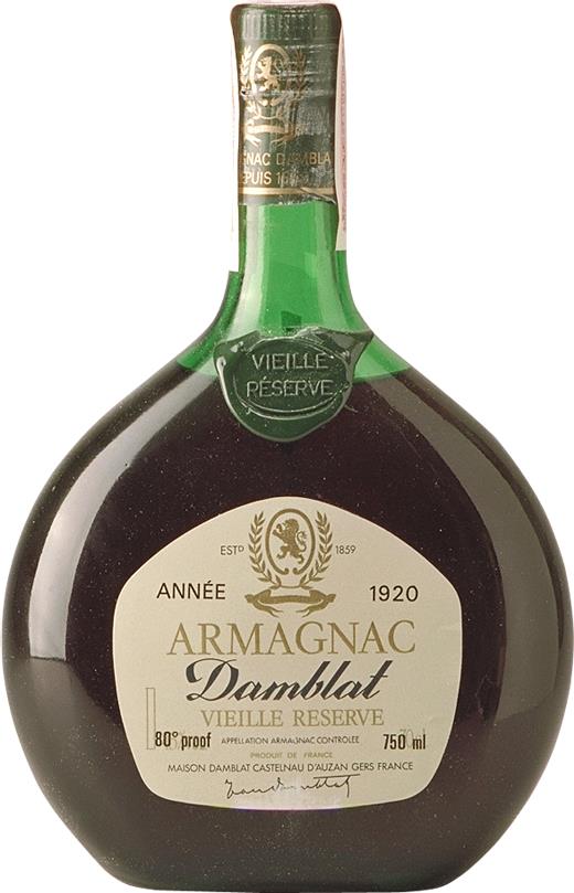 Damblat Armagnac Vieille Réserve 1920 - Rue Pinard
