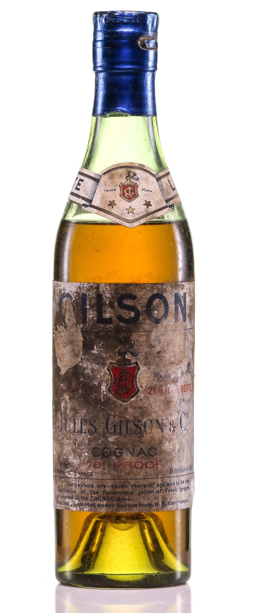 1940 Jules Gilson & Co Cognac - Half Bottle - Rue Pinard