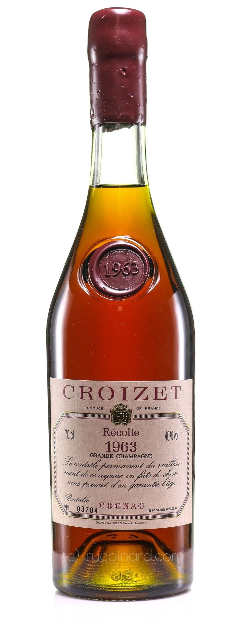 1963 Croizet B. Léon Cognac, Grande Champagne - Rue Pinard