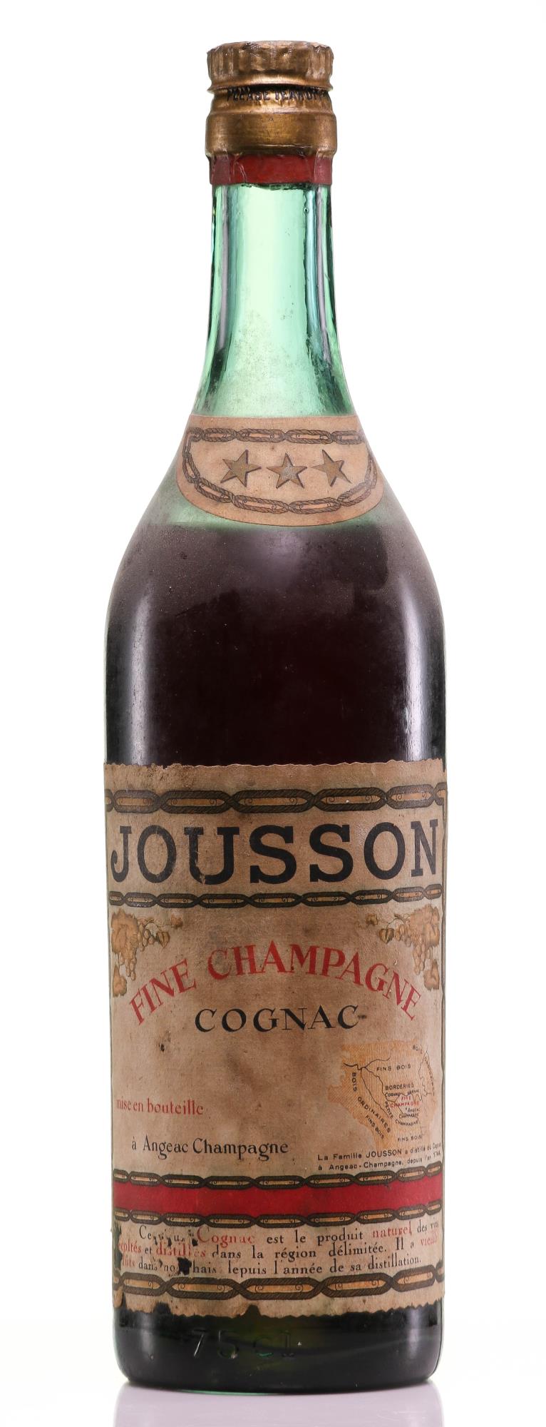 1950s Château Jousson Three Star Fine Champagne Cognac, Bottle 1967 - Rue Pinard