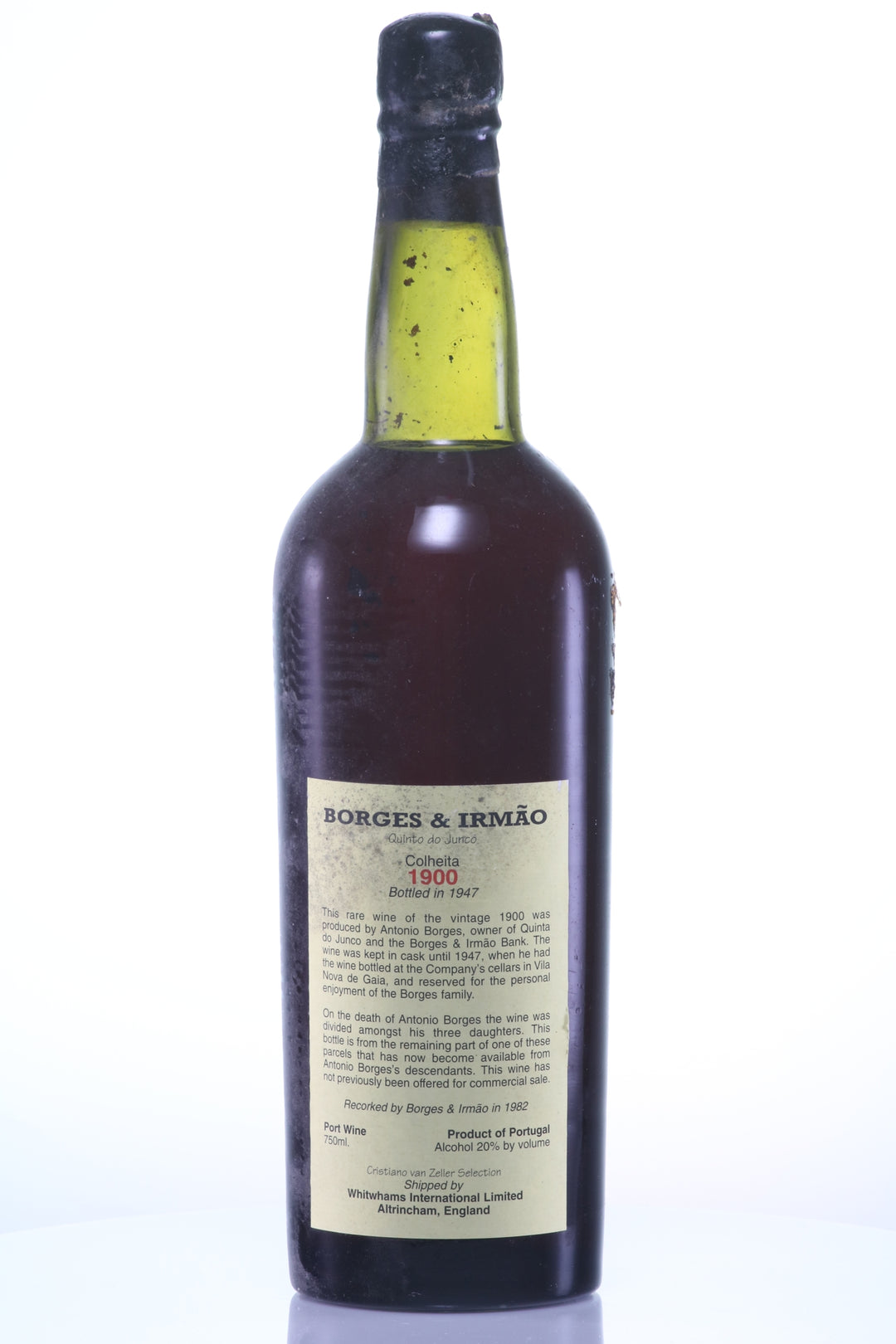 Borges & Irmao Colheita Port Wine Vintage 1900, 1947 Bottled, 1982 Recorked, Quinto do Junco - Rue Pinard