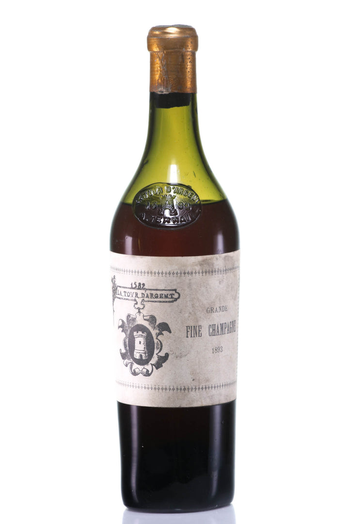 1893 La Tour d'Argent Cognac, Grande Fine Champagne Region, Glass Shoulderbutton with Brand - Rue Pinard