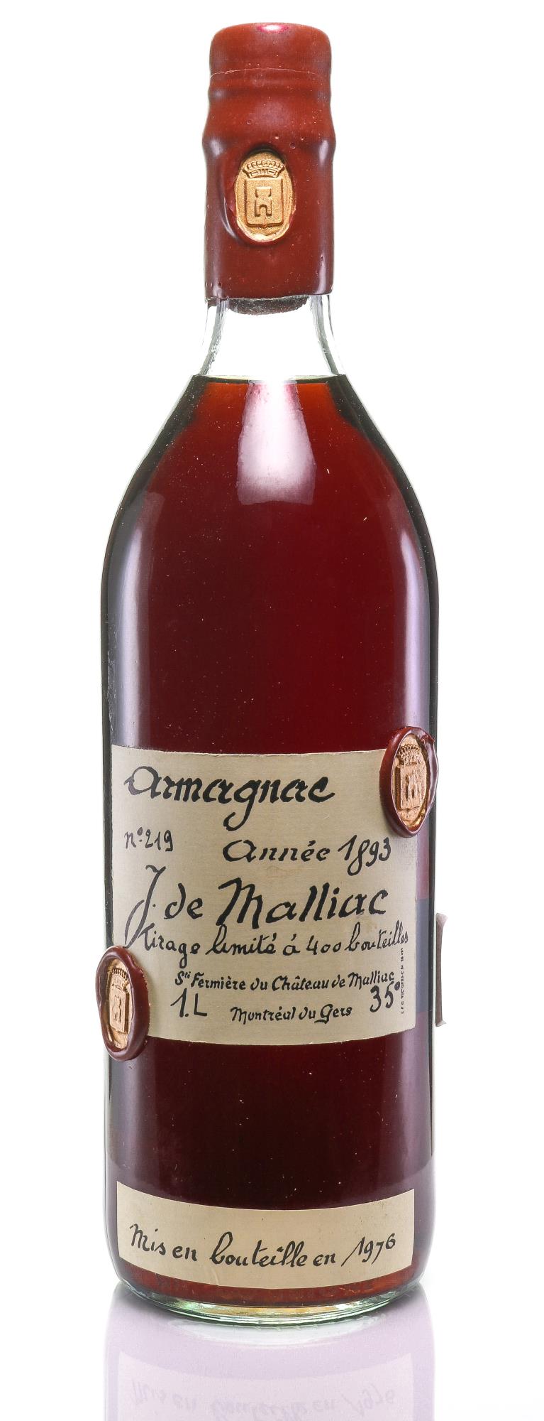 1893 Malliac Armagnac, Bottled 1976 in Wooden Case, No. 219 - Rue Pinard