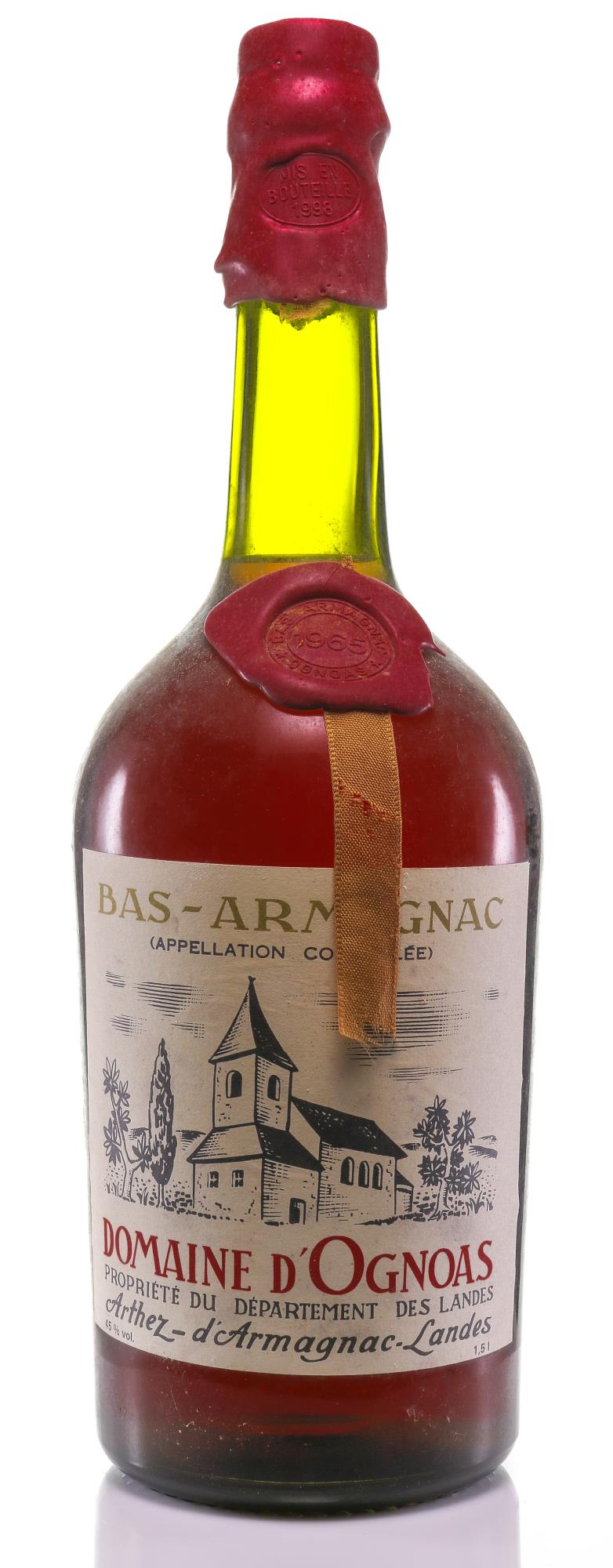 1965 Domaine d'Ognoas Bas-Armagnac, Magnum, Bottled 1998 - Rue Pinard