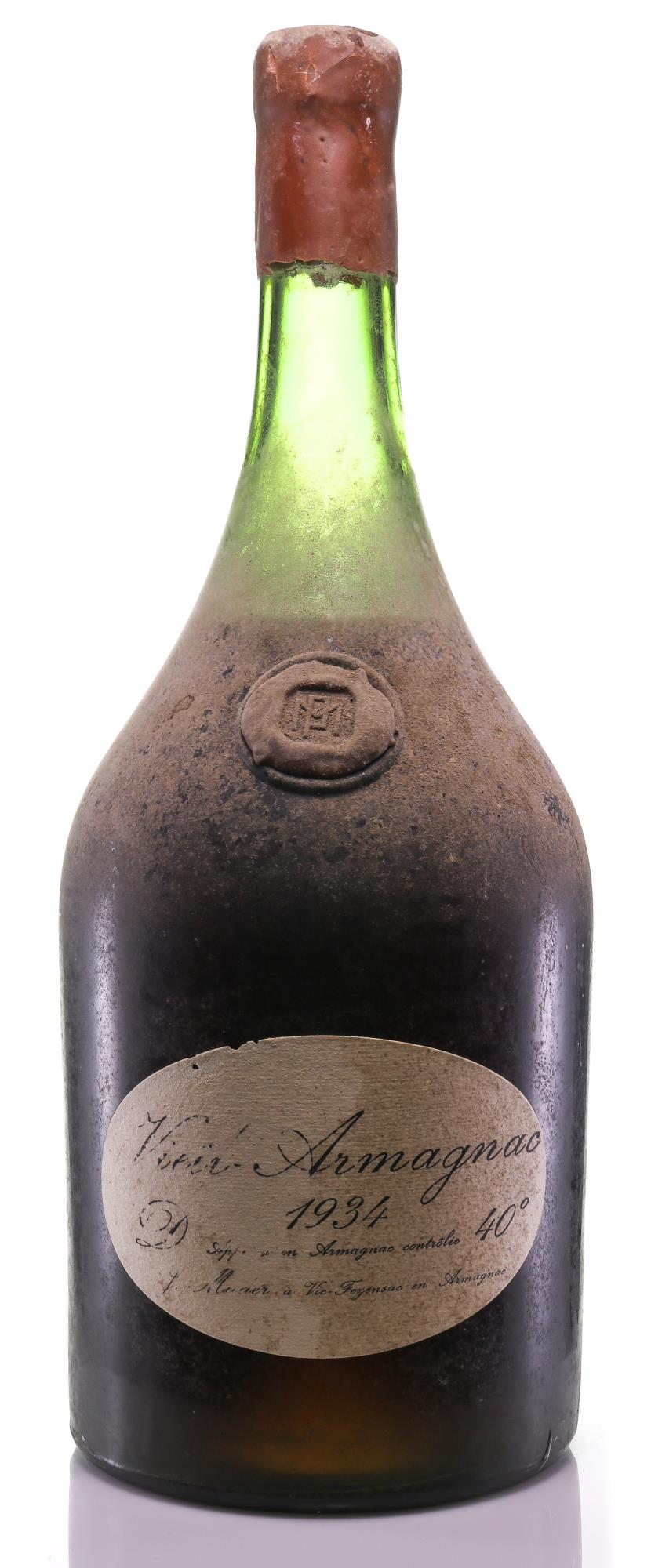 Mader J. 1934 Vieil Armagnac 2.5L, Glass/Waxbutton with Initials - Rue Pinard