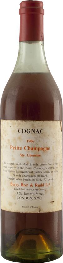 Berry Brothers & Rudd 1906 Sainte Lheurine Petite Champagne Cognac, bottled 1951 - Rue Pinard