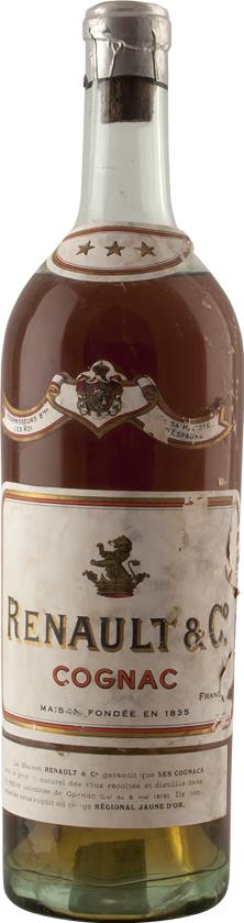 1930 Renault & Co Three Stars Cognac Bottled 1962 - Vintage French Cognac - Rue Pinard