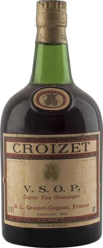 Croizet B. Léon V.S.O.P. Cognac 1920s, Fine Champagne Oak Cask Aged 40 Years, Bottled 1960s - Rue Pinard