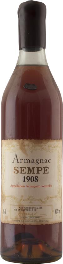 Armagnac 1908 - Sempé Family Distilled & Bottled 1990s - Rue Pinard