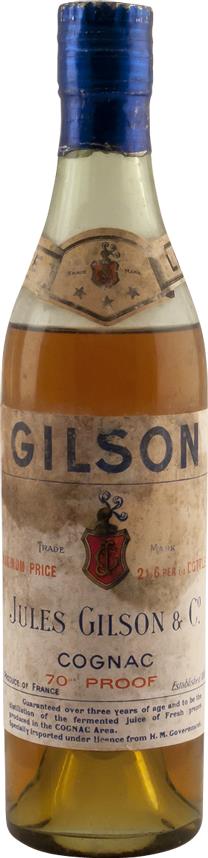 Jules Gilson & Co Cognac, 1940s Half Bottle - Rue Pinard