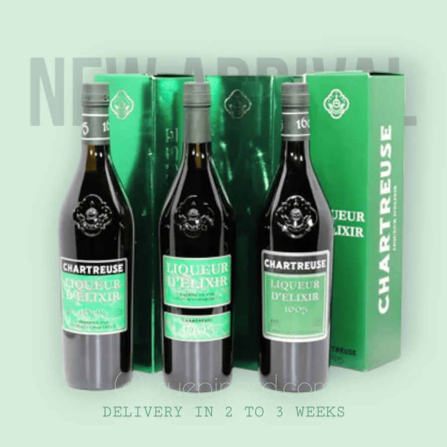 3 Bottles CHARTREUSE "LIQUEUR D'ELIXIR 1605" Mise 2017, 2019, 2023, 56% ABV, 70 cl each - Rue Pinard